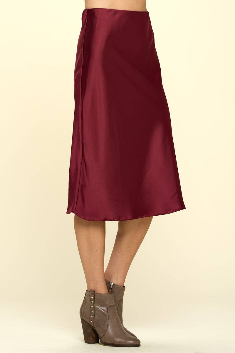 Mirna Satin Midi Skirt