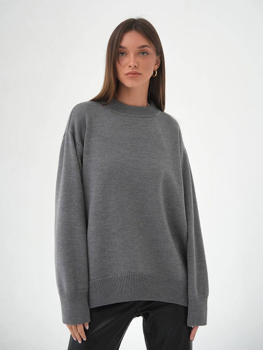 Lowkey Round Neck Long Sleeves Casual Swearter