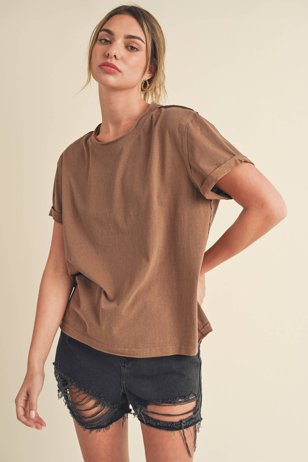 Basic tee Tee Short Sleeve mocha