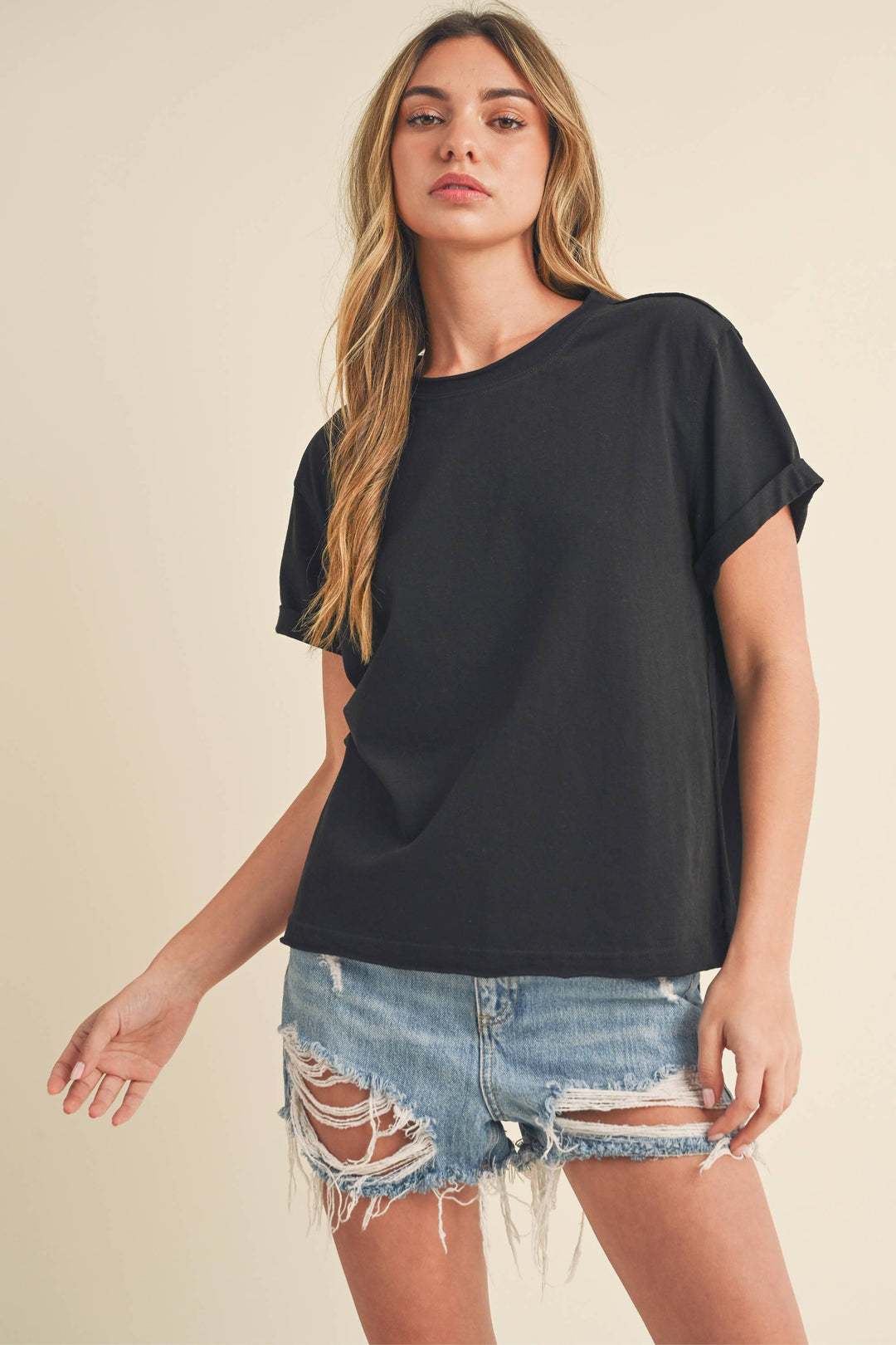 Basic Tee Short Sleeve Top black