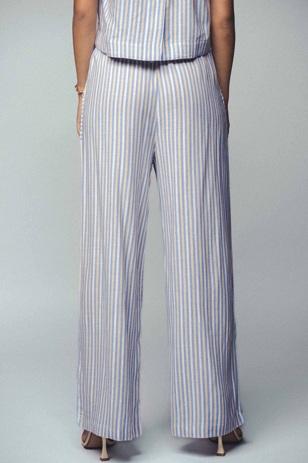 Paty Striped Two-Piece Cropped Top and Pants Set