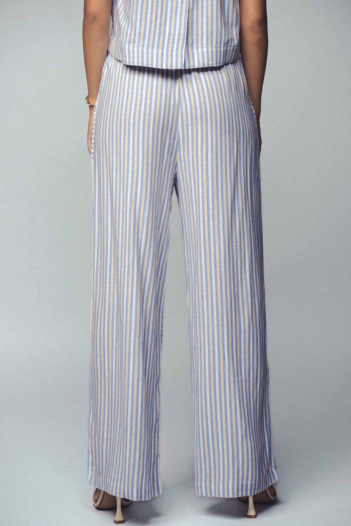 Paty Striped Two-Piece Cropped Top and Pants Set