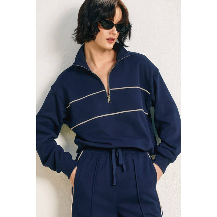 Gina Track Stripe Half Zip Sweatshirt
