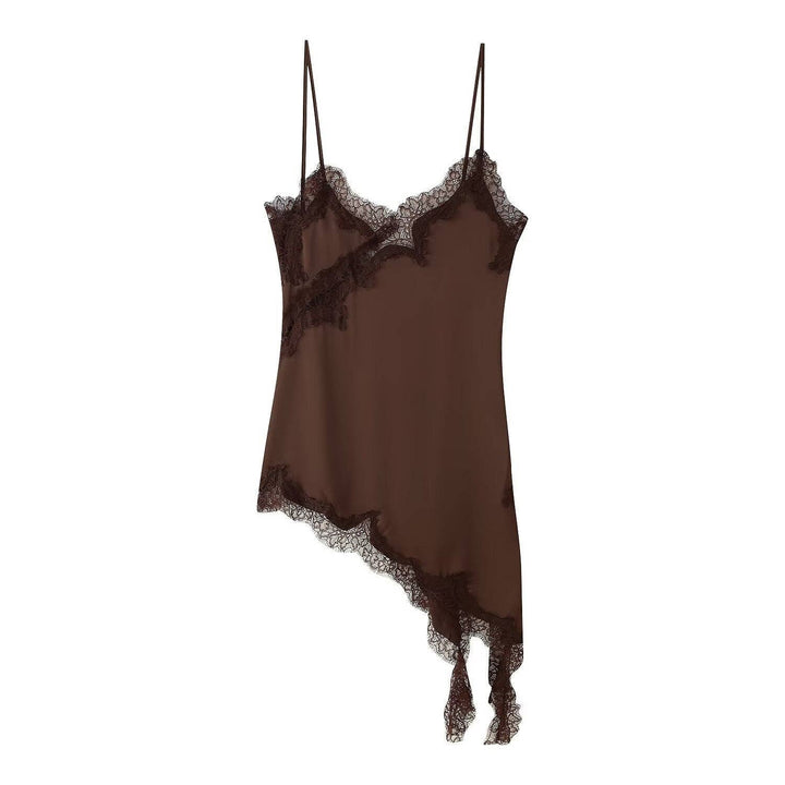 Lace Asymmetrical Mini Dress Women Multiple Colors