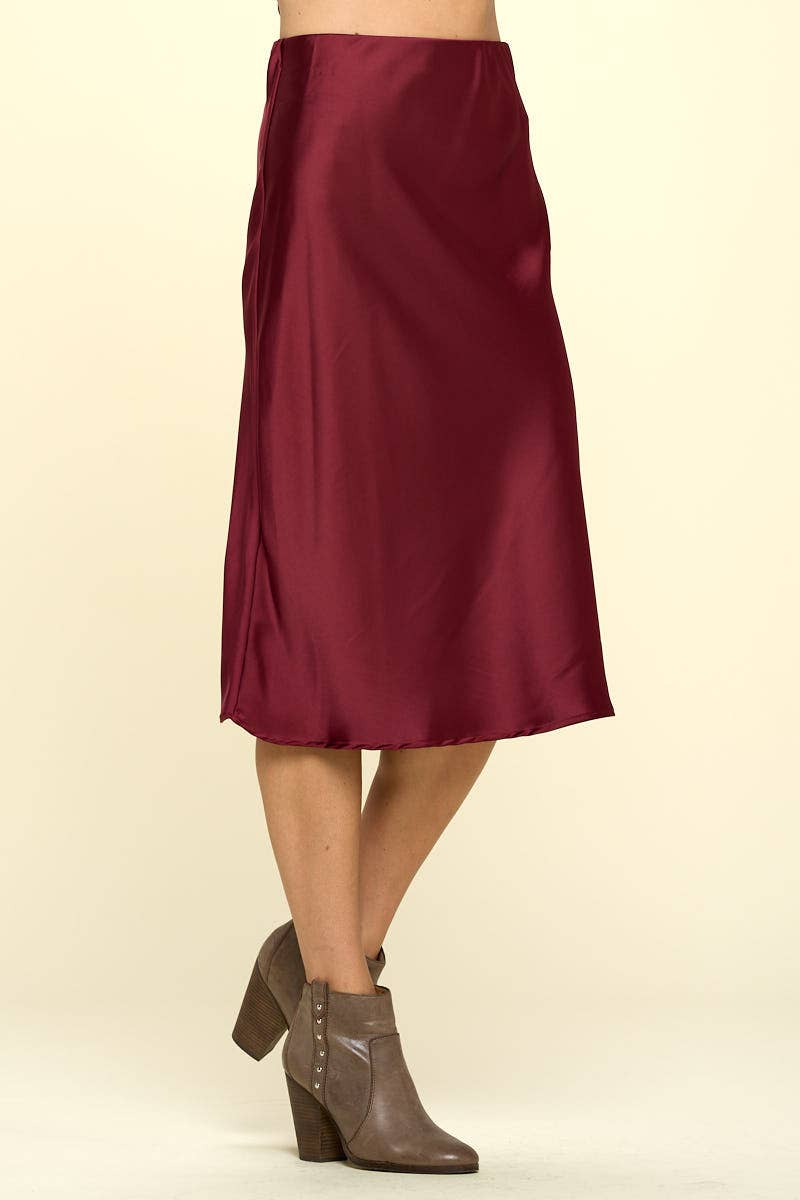 Mirna Satin Midi Skirt Final Sale