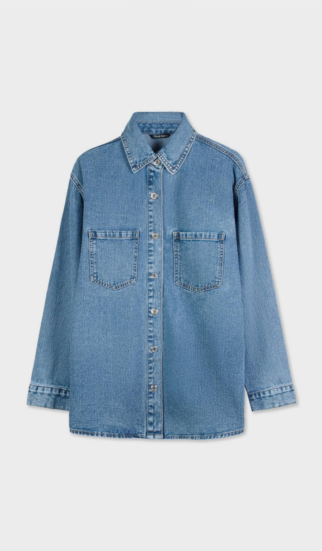 Joyce Oversize Denim Jacket In Mid Blue