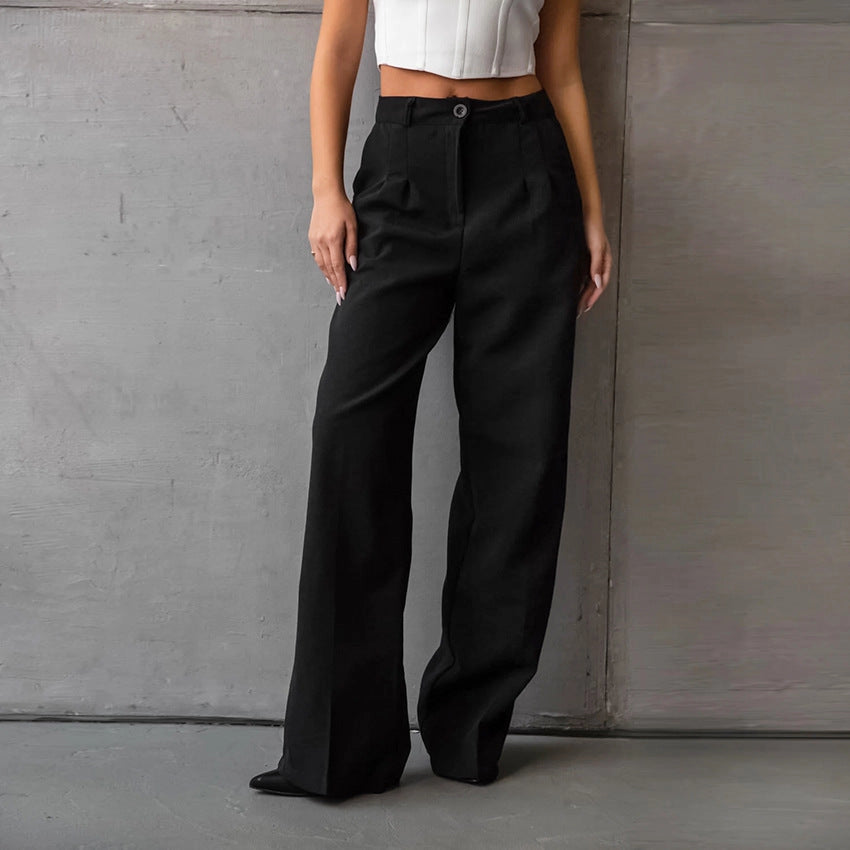 Jayden Stright Leg High Waist Loose Casual Pants