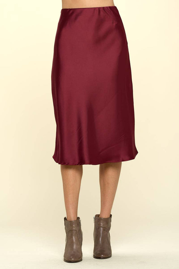 Mirna Satin Midi Skirt