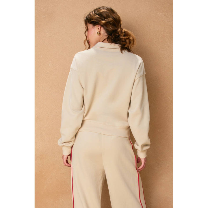 Gina Track Stripe Half Zip Sweatshirt