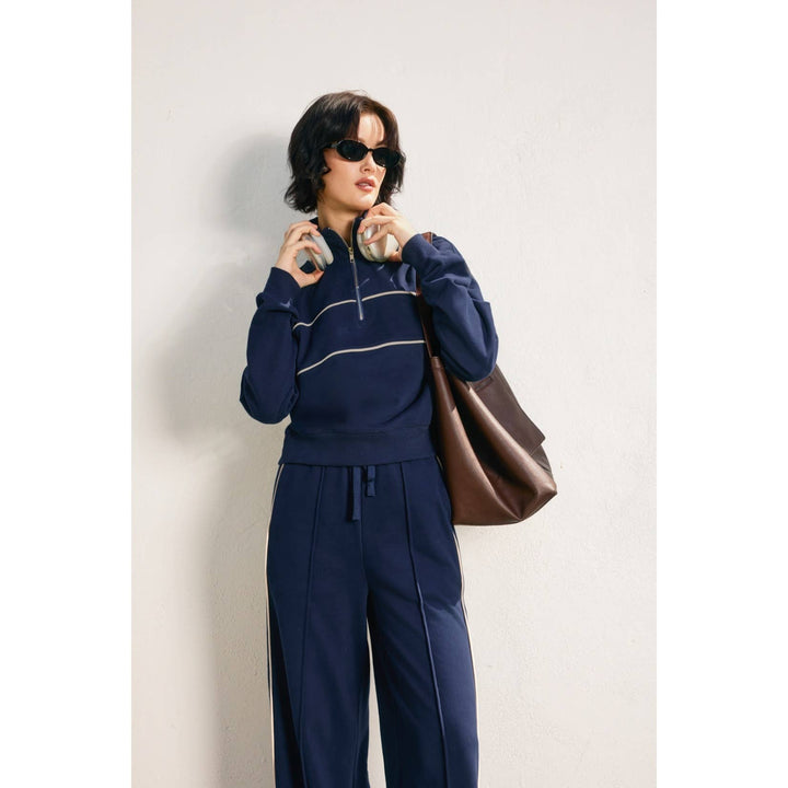 Gina Track Stripe Half Zip Sweatshirt