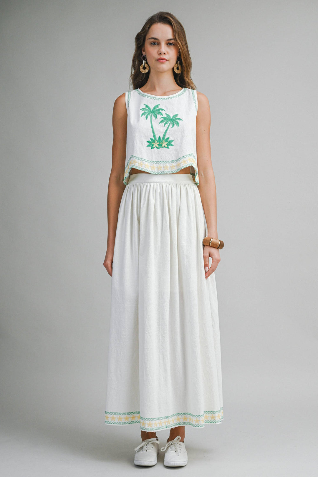 Palm Tree Embroidered Set