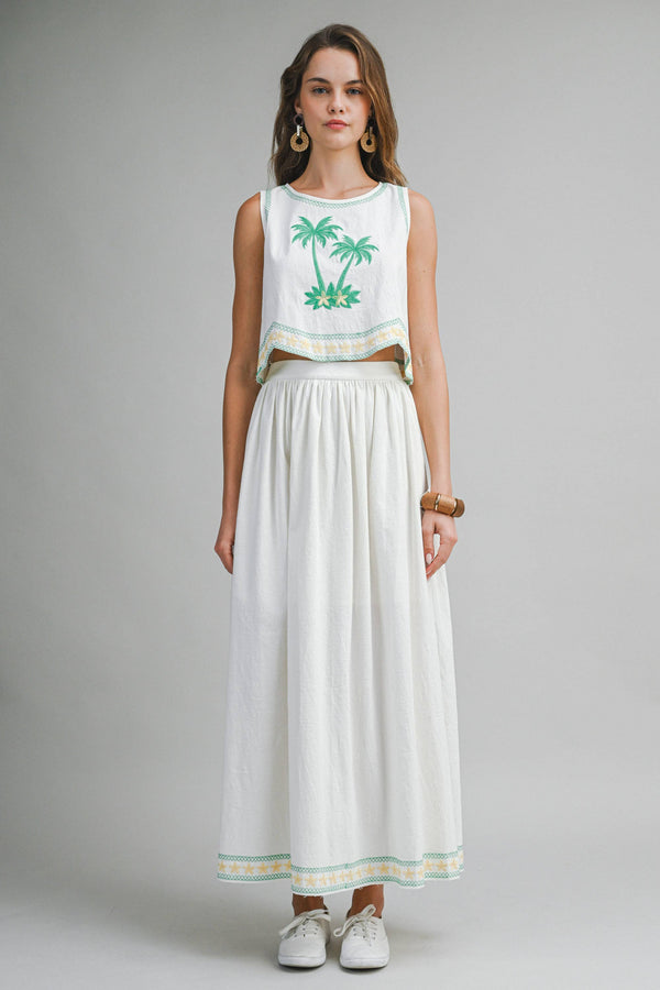 Palma Embroidered Maxi Skirt