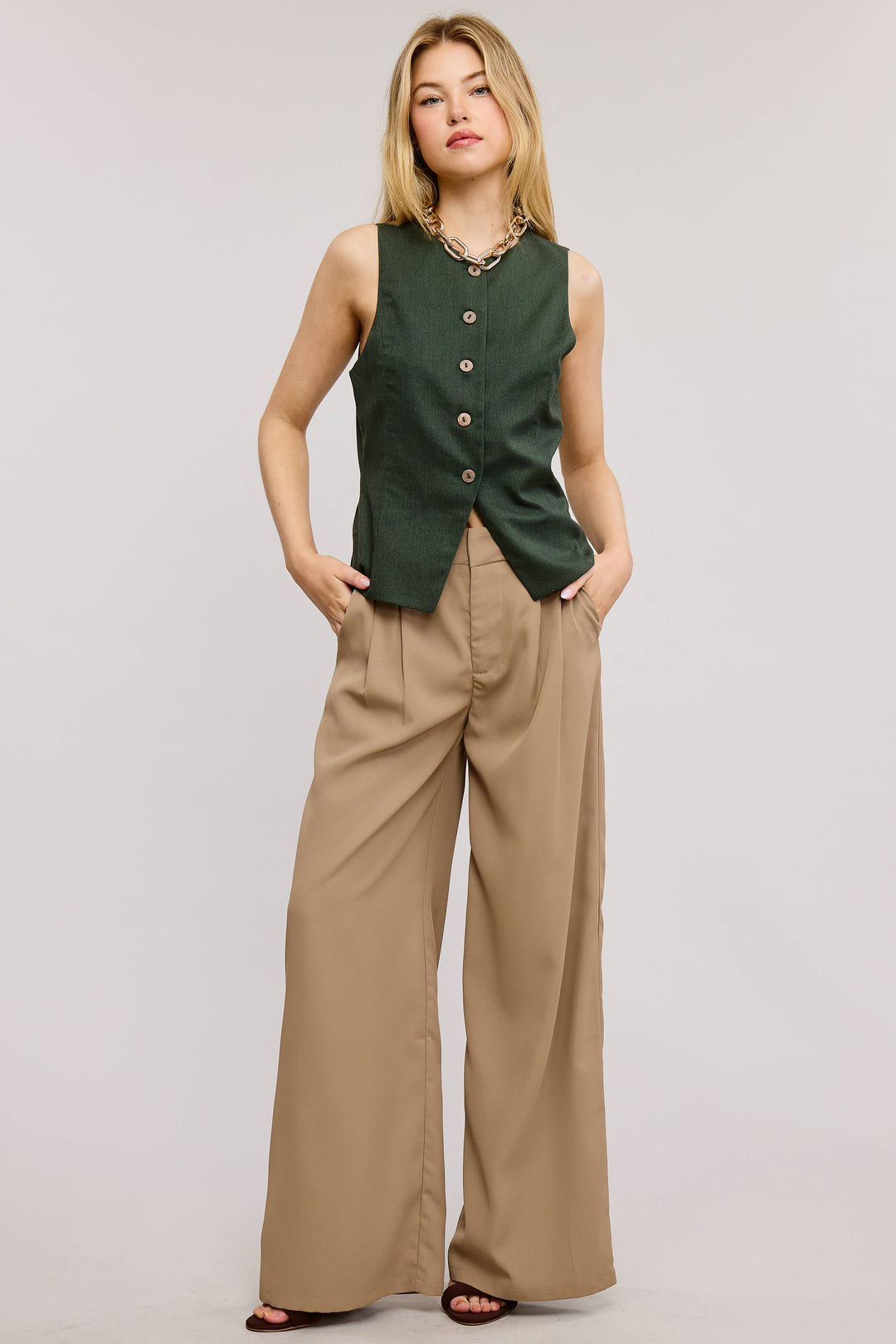 ANDY  WIDE-LEG TROUSER PANTS