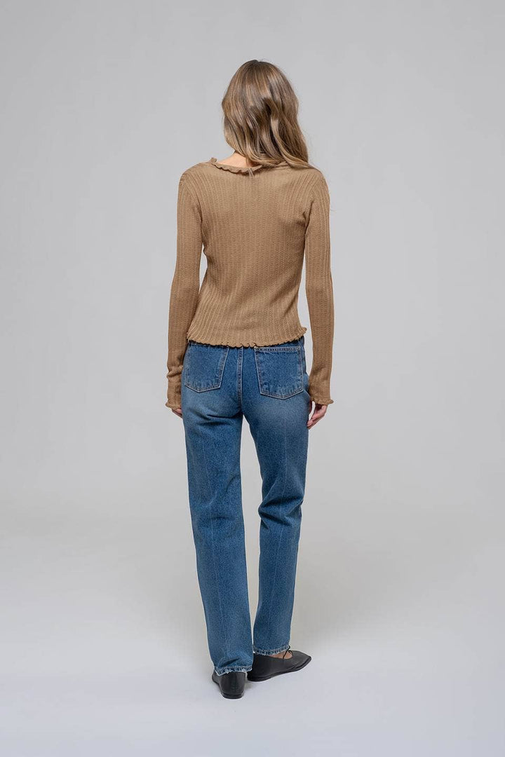 PINA FRONT TIE KNIT SHEER CARDIGAN