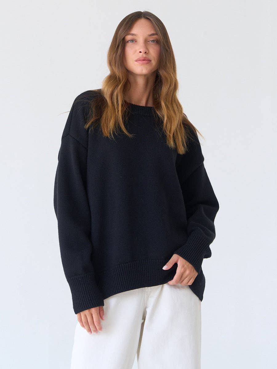 Lowkey Round Neck Long Sleeves Casual Swearter