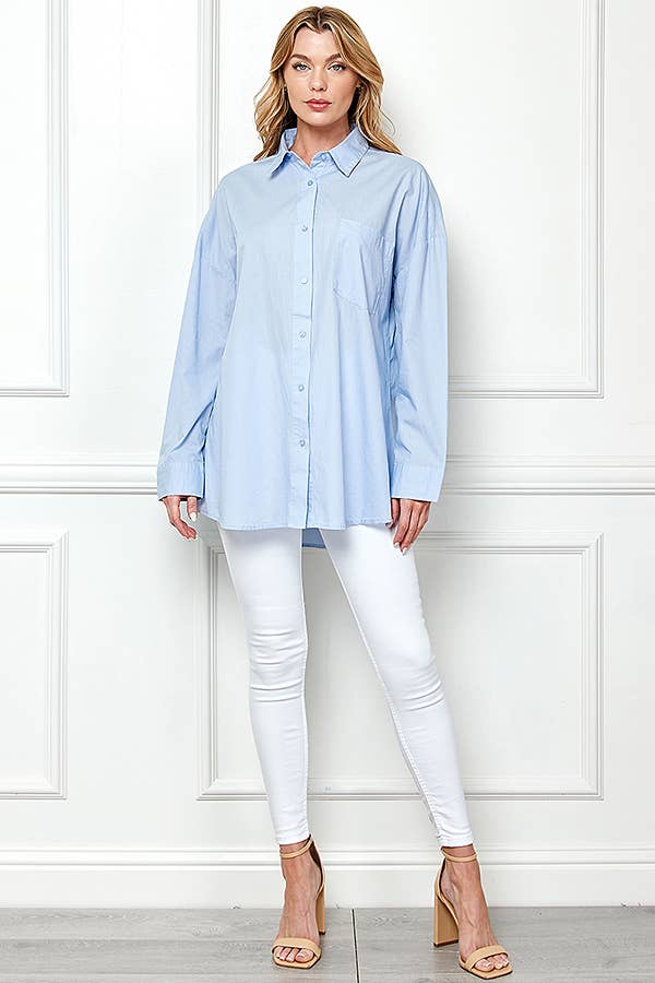 OverSized Button down Poplin Shirt