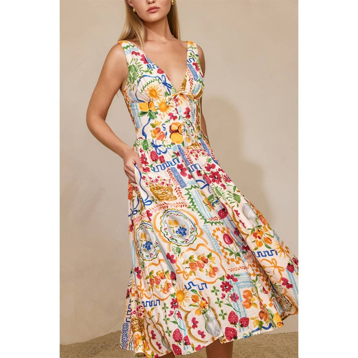 Sweetest Thing Plunging Corset Midi Dress