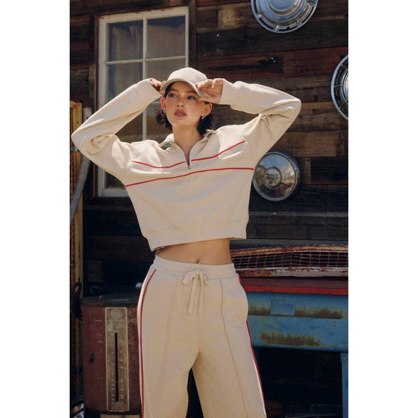 Gina Track Stripe Half Zip Sweatshirt