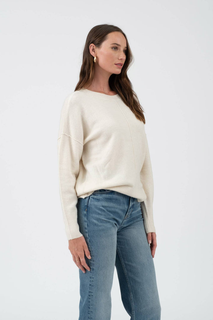 ELENA CREWNECK FRONT SEAM KNIT SWEATER