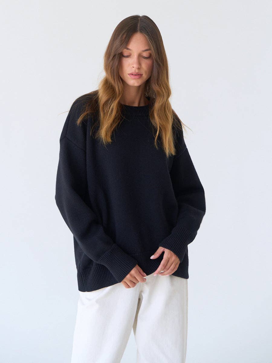 Lowkey Round Neck Long Sleeves Casual Swearter