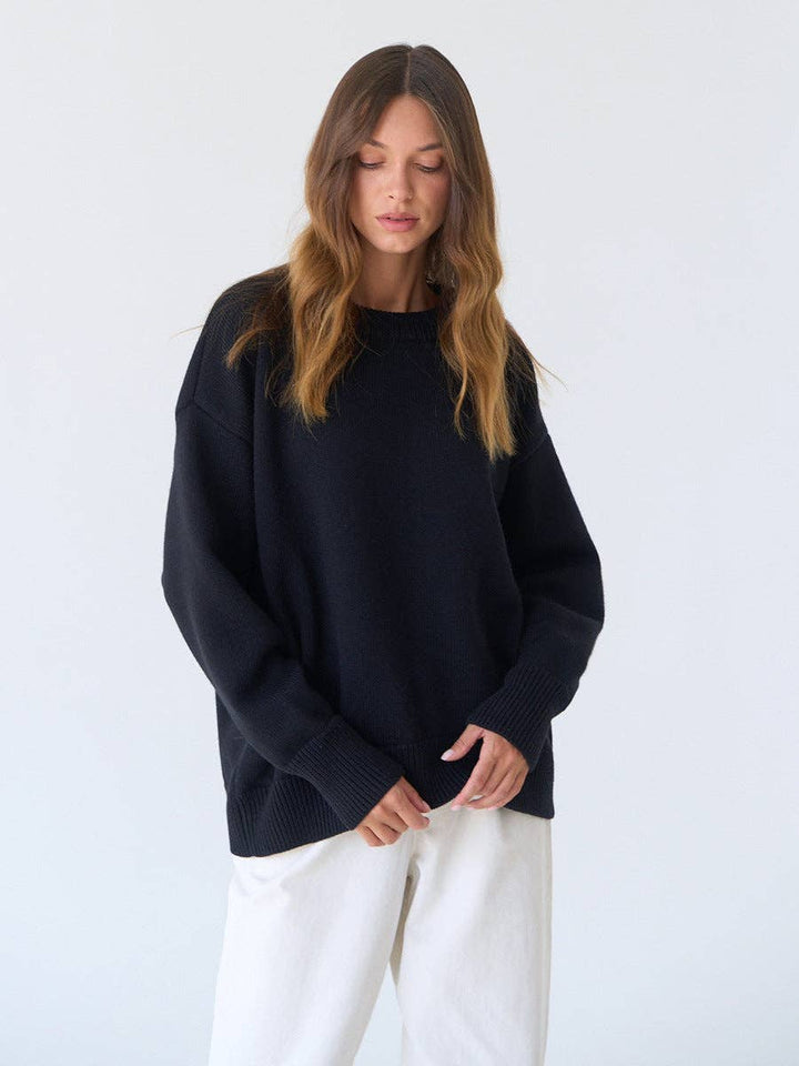 Lowkey Round Neck Long Sleeves Casual Swearter