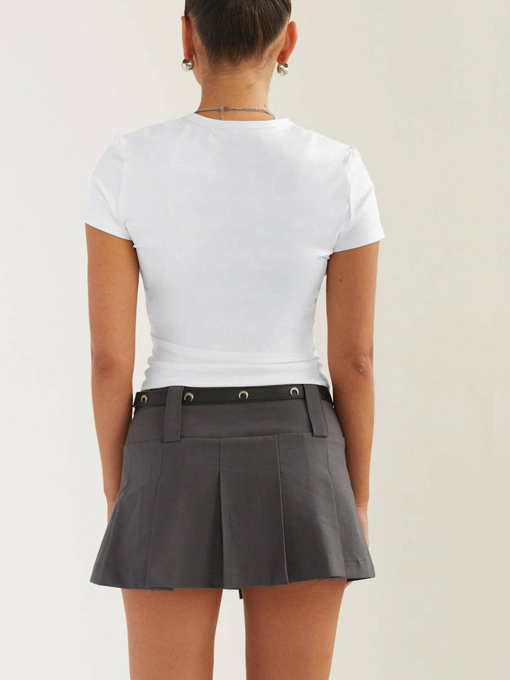 Carmen Shrot Sleeves Casual Tee Top