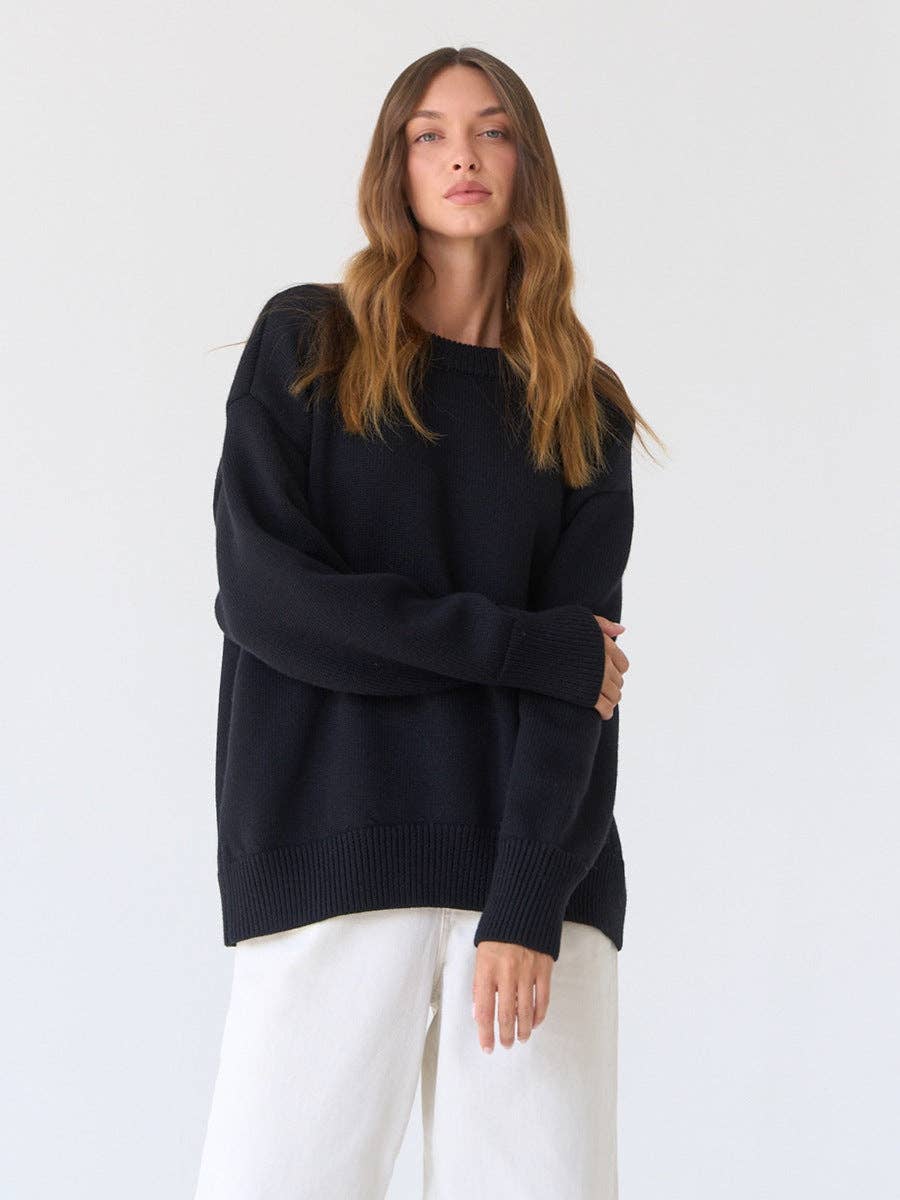 Lowkey Round Neck Long Sleeves Casual Swearter