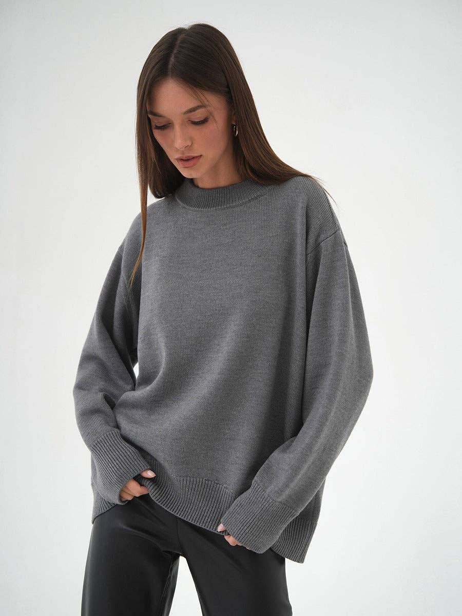 Lowkey Round Neck Long Sleeves Casual Swearter