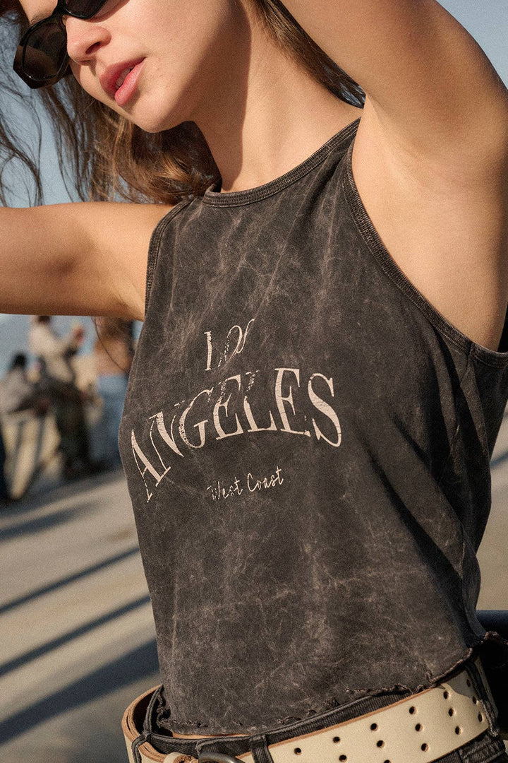 Los Angeles Mineral Washed Graphic Tank Top