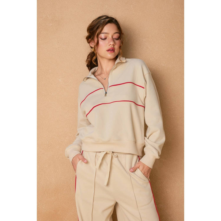 Gina Track Stripe Half Zip Sweatshirt