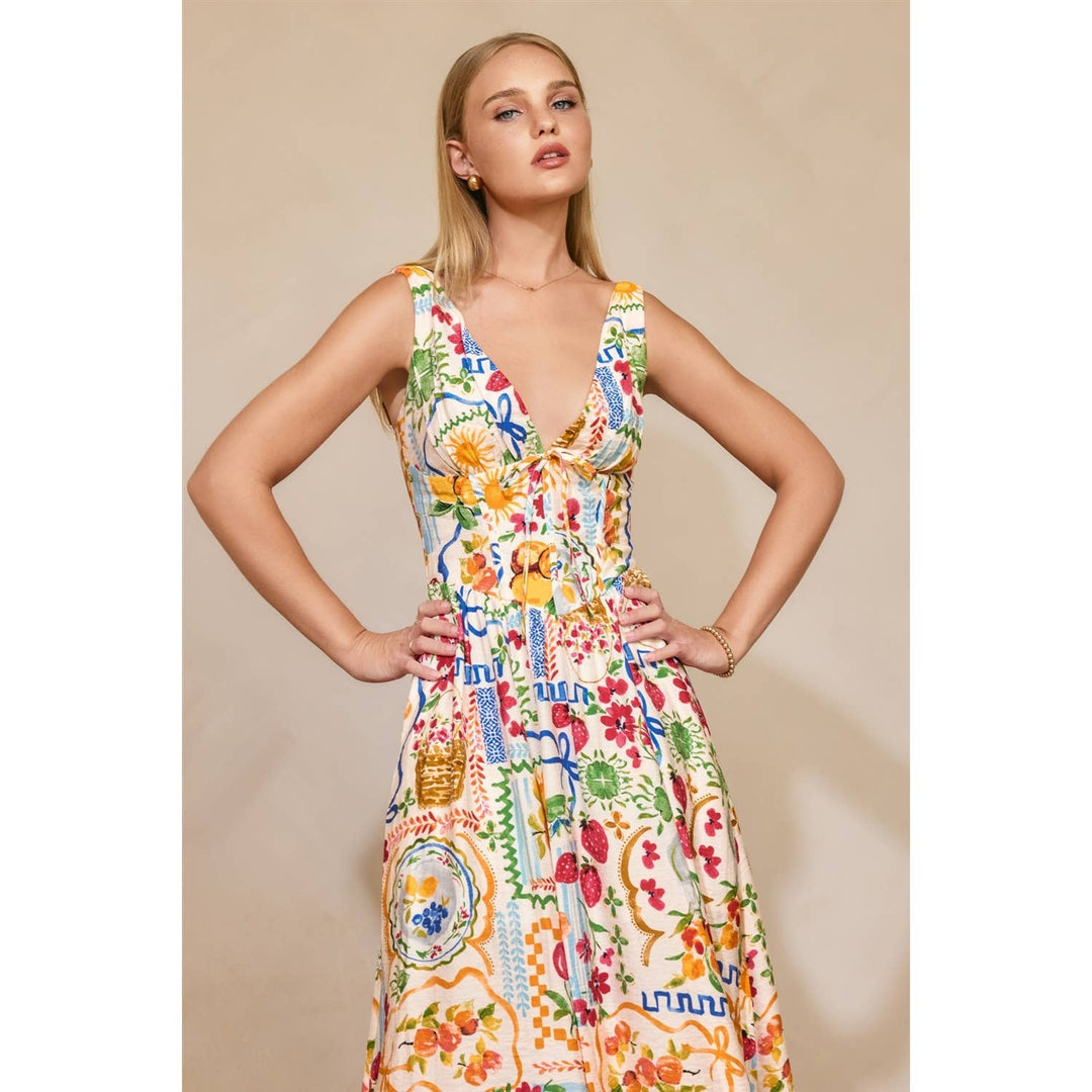 Sweetest Thing Plunging Corset Midi Dress