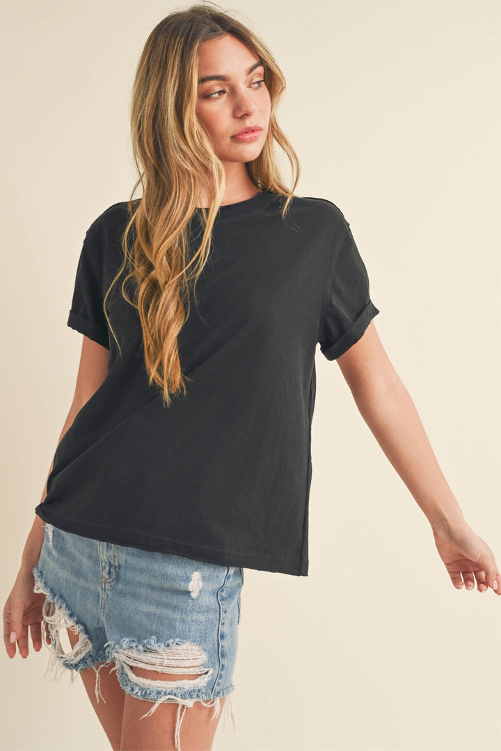 Basic Tee Short Sleeve Top black