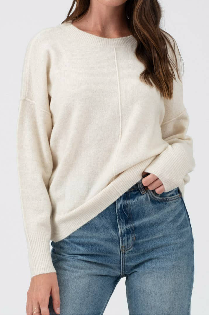 ELENA CREWNECK FRONT SEAM KNIT SWEATER