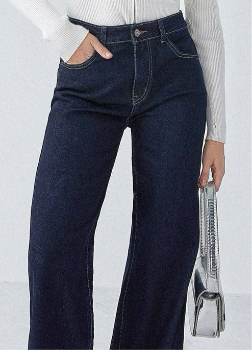 Sandy High waist wide-leg jeans in indigo blue