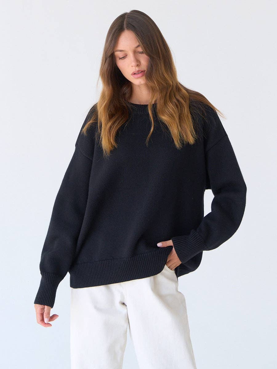Lowkey Round Neck Long Sleeves Casual Swearter