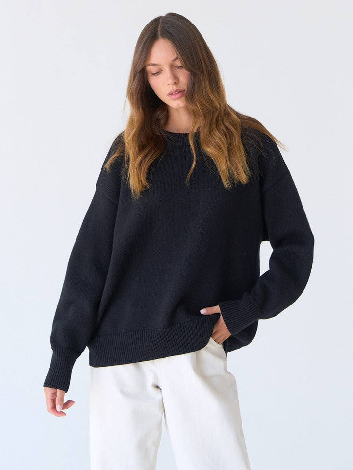 Lowkey Round Neck Long Sleeves Casual Swearter