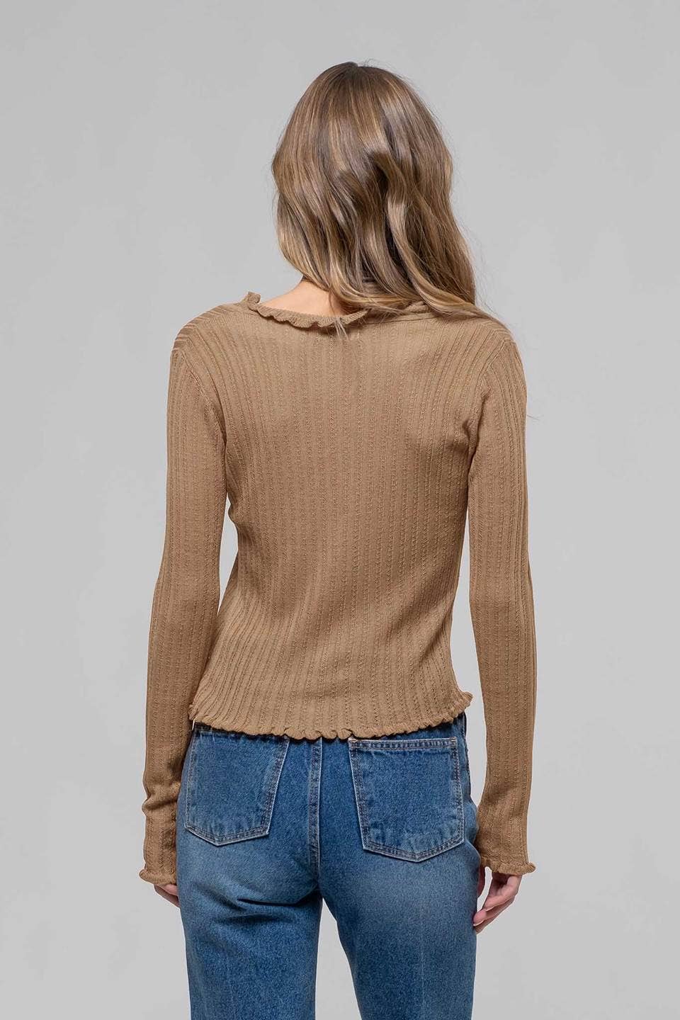 PINA FRONT TIE KNIT SHEER CARDIGAN