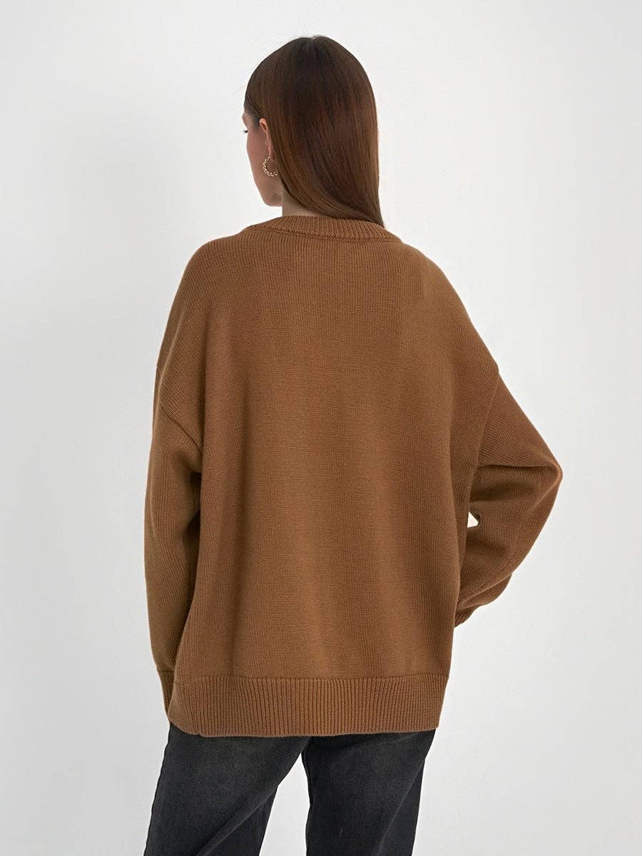 Lowkey Round Neck Long Sleeves Casual Swearter
