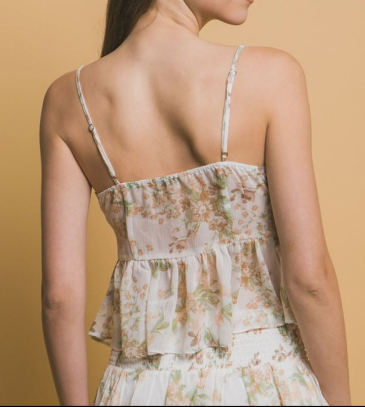 Mirna Romantic Tiered Ruffle Floral Spring Garden set