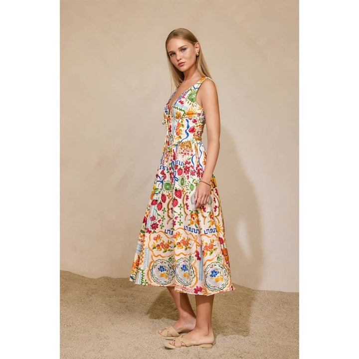 Sweetest Thing Plunging Corset Midi Dress