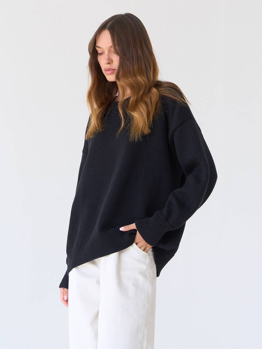 Lowkey Round Neck Long Sleeves Casual Swearter