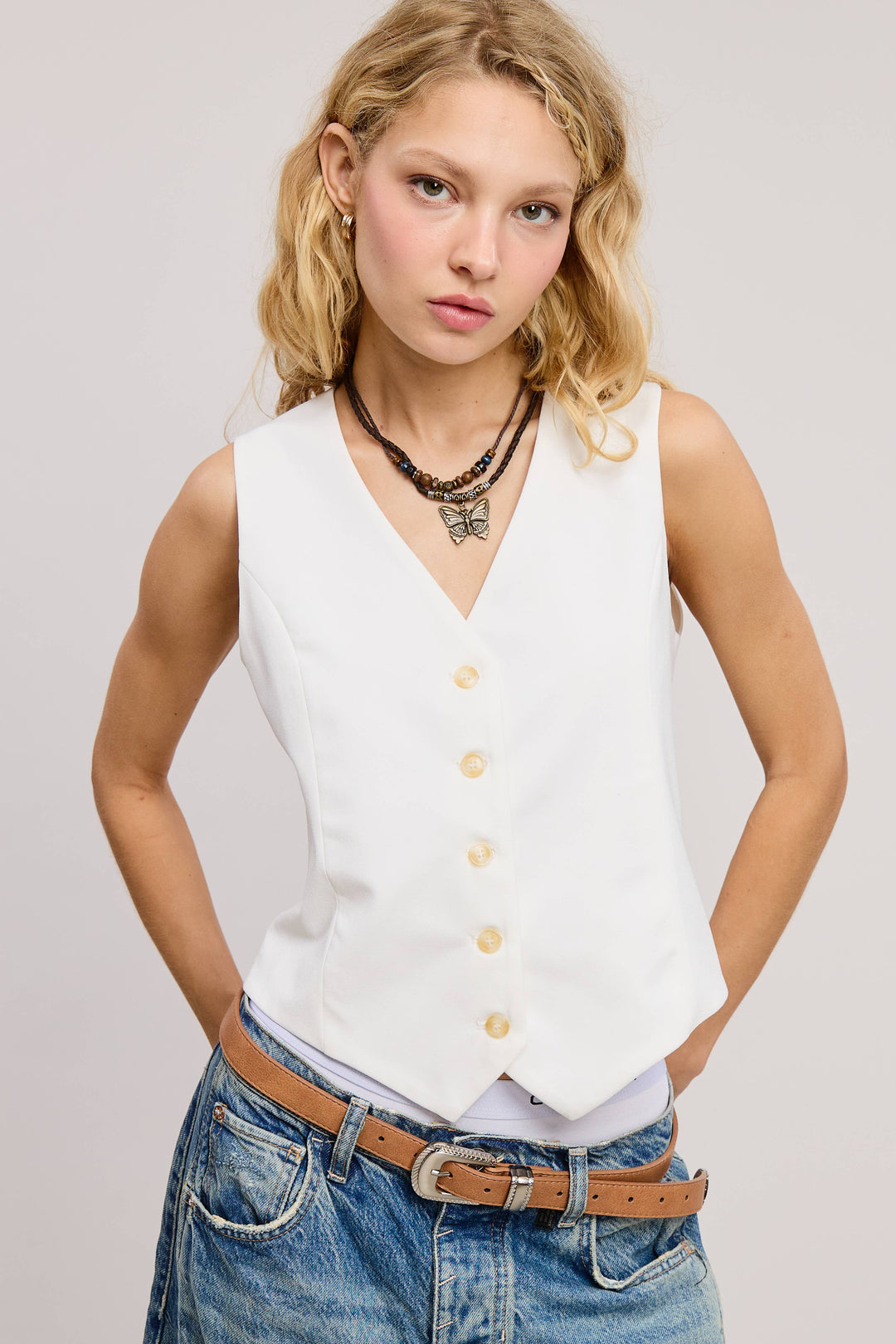 Aileen Button Down Vest
