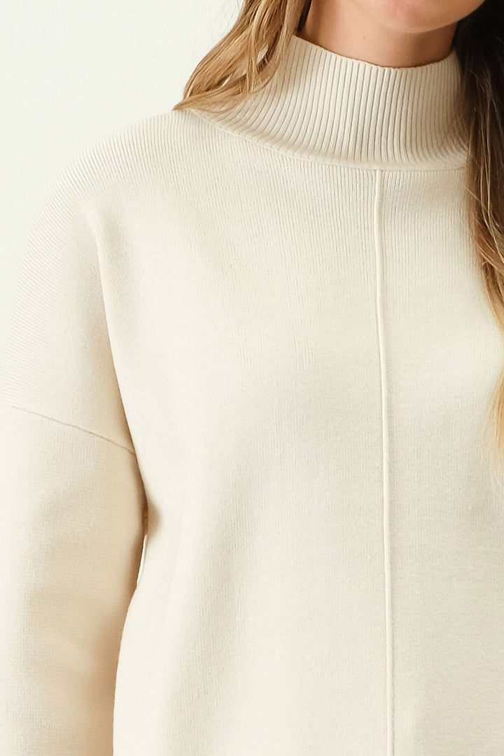 ALICE FRONT SEAM PULLOVER SWEATER - CREAM / S - Knit sweaters