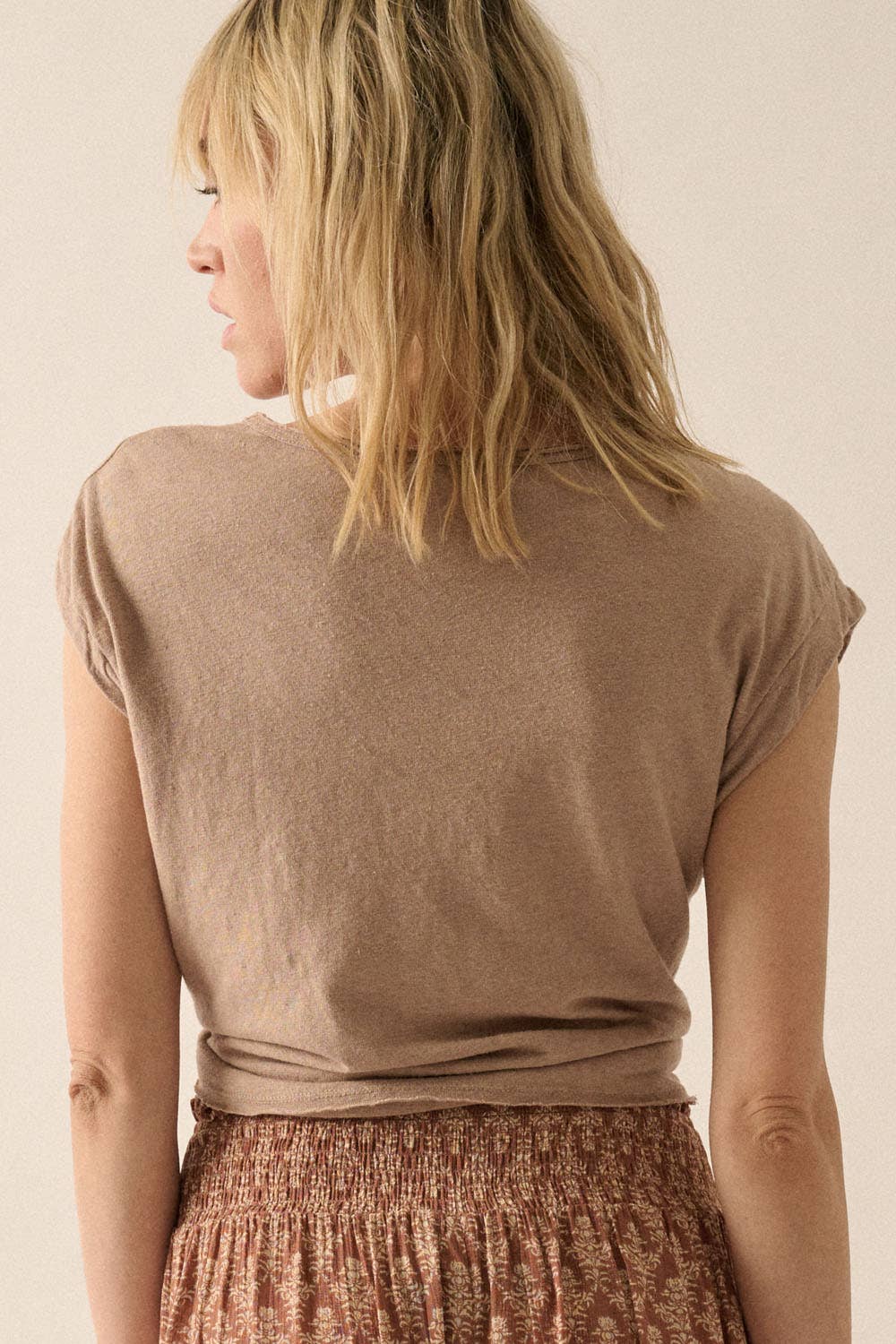 Amory Raw-Edge Knit Tee - T-shirts