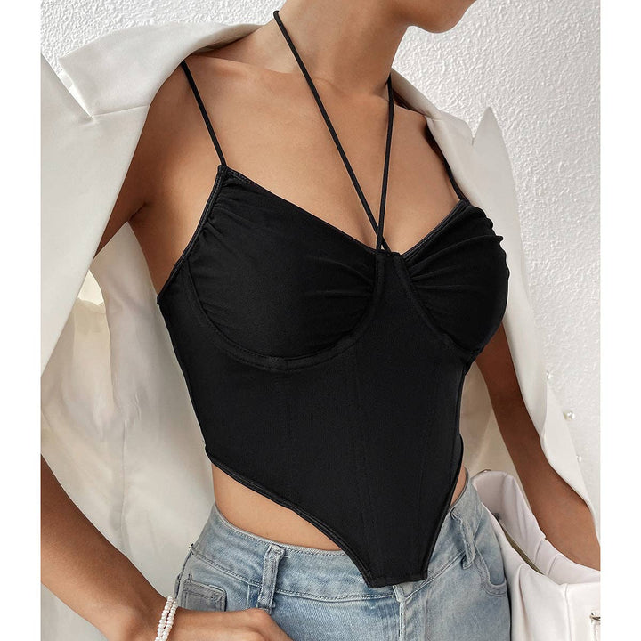 Aspen Mesh Slim Halter Corset - Black / S - Tops