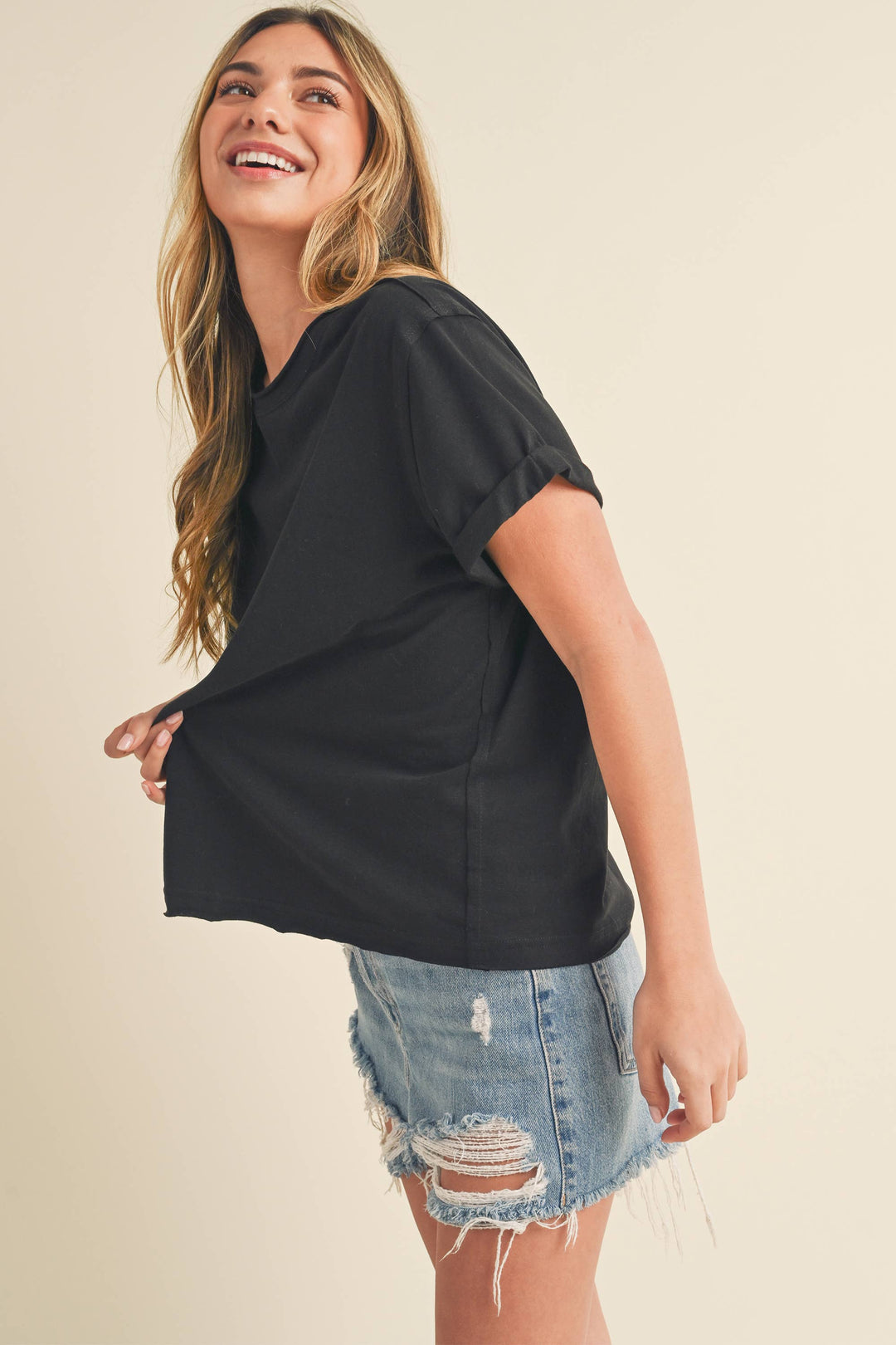 Basic Tee Short Sleeve Top black