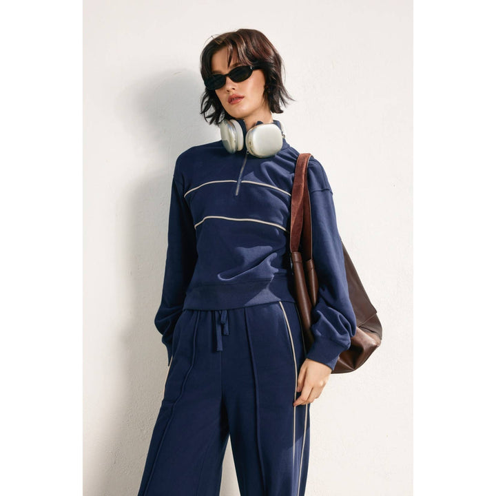 Gina Track Stripe Half Zip Sweatshirt