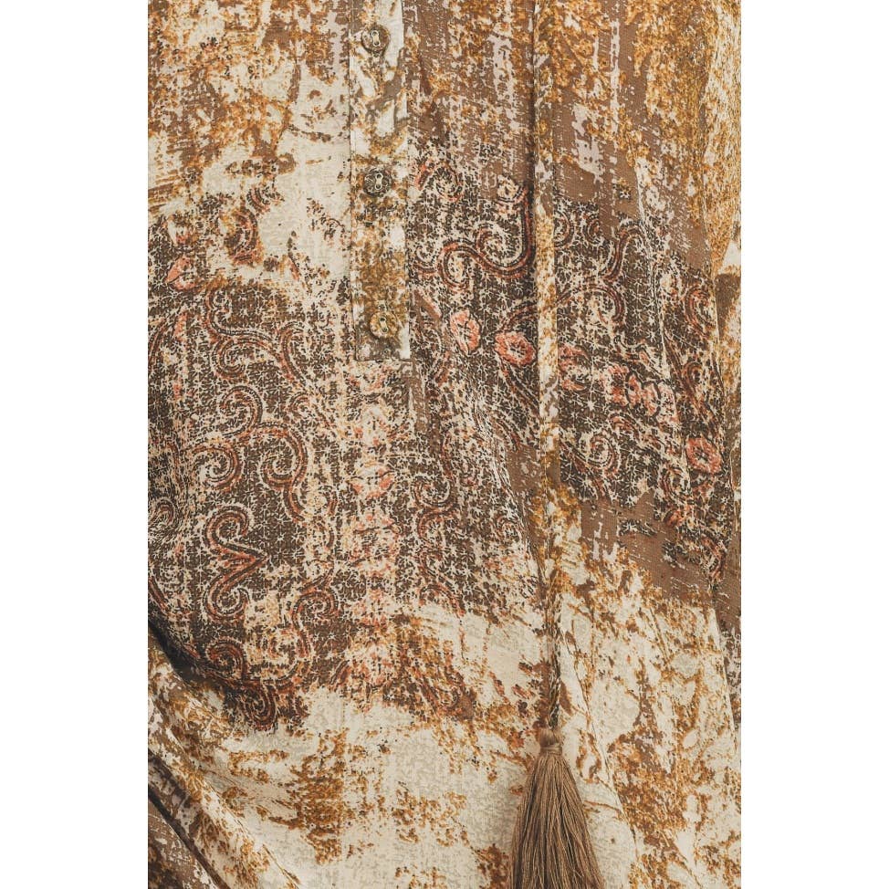 Boho Midi Dress - BLUSH/OCHRE / S - Dresses