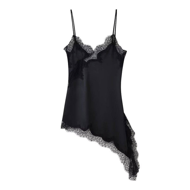 Lace Asymmetrical Mini Dress Women Multiple Colors