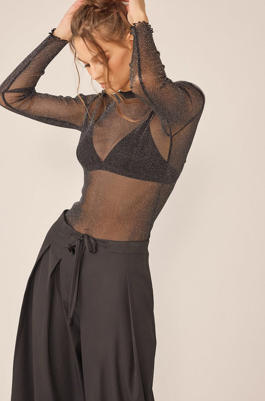 Casey Glitter See Through Top - Tops